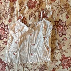 White Floral Embroidered Women's Top